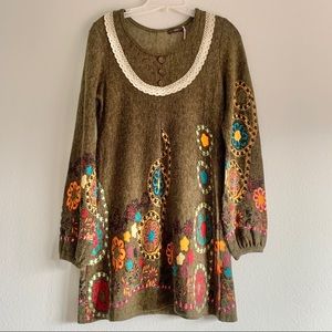 New acrylic brown floral dress